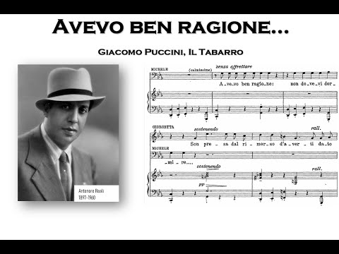 G. Puccini, Il Tabarro - "Avevo ben ragione...", Antenore Reali