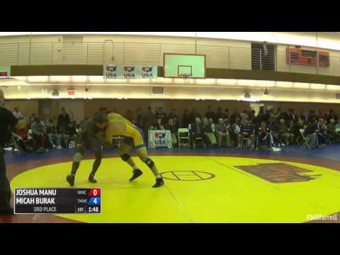 97 3rd Place - Joshua Manu (Navy-Marine Corps Mat Club) vs. Micah Burak (TMWC)