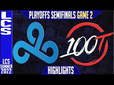 C9 vs 100 Highlights Game 2 | LCS Playoffs Semifinals Summer 2022 | Cloud9 vs 100 thieves G2