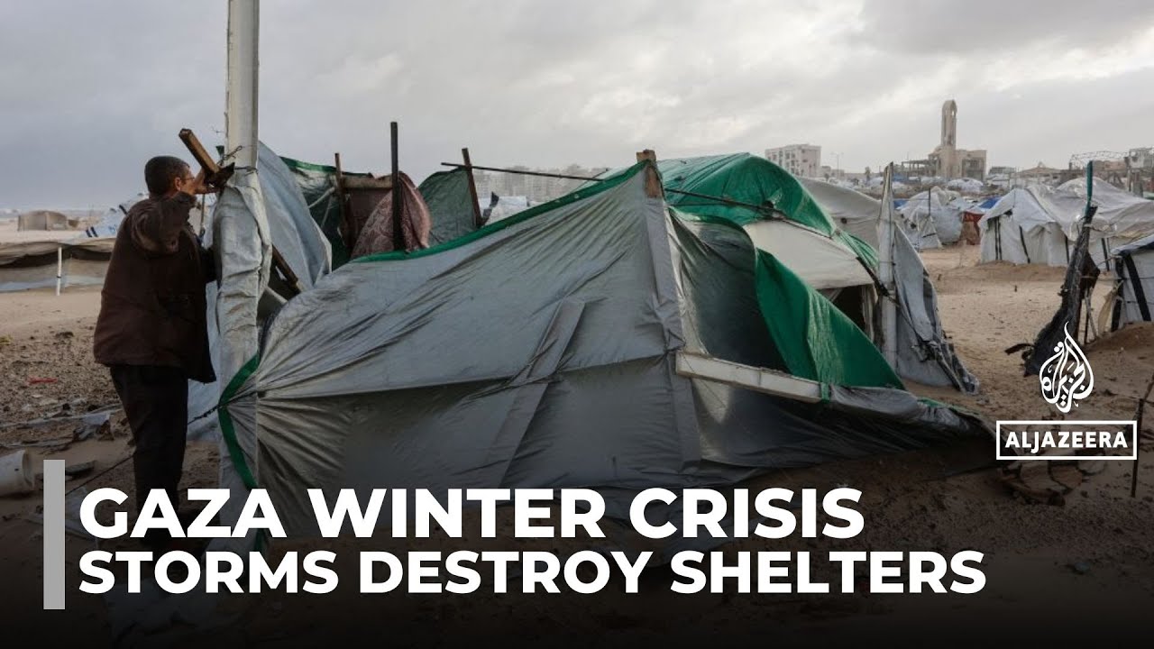 Collapsing tents and harsh winter storms worsen conditions for Gaza families