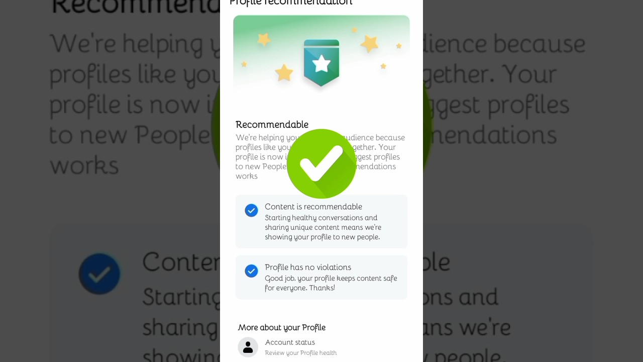 Facebook Profile & Page Recommendations Check