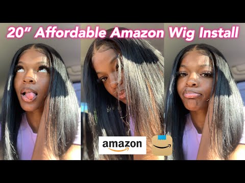 20" Affordable Amazon Wig Install 13x4 Straight Frontal | 20 Inch Amazon Human Hair LaceFront Instal