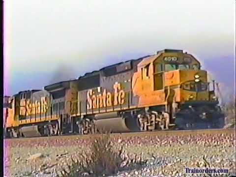Classic Railroad Series 749 - UP and Santa Fe at Verdemont, CA Jan 1994.