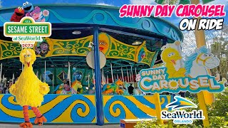 Sunny Day Carousel in Sesame Street Land at SeaWorld Orlando (Mar 2023) [4K]