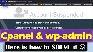 Account Suspension - Cpanel & wp-admin Suspended 😠 Here is How to Solve the Problem [Hindi/Urdu]