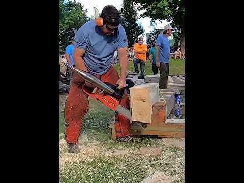 Crazy fast chainsaw incredible skills