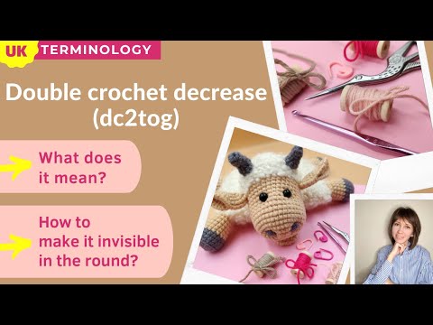 Dc2tog double crochet two together / double crochet invisible decrease UK / dc2tog tutorial