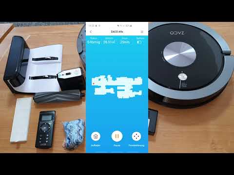 ZACO A9s robot vacuum cleaner with mopping function, only 60 dB: Unboxing and initial setup, Alex...