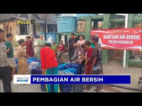 POLSEK KEDAMEAN POLRES GRESIK SAKURKAN BANTUAN AIR BERSIH