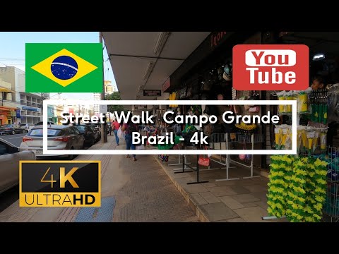 🇧🇷 Street Walk Campo Grande Brazil - 4K