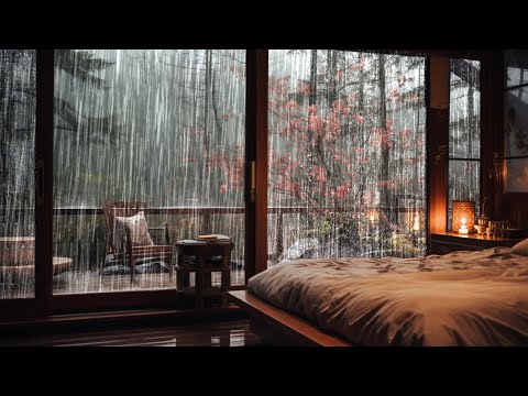 Soothing Rain Sound With Cherry Blossoms 🌸 | Relax, Reduce Stress