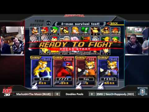 HC30 Melee 2v2 Pools: Marko64+The Moon (BLUE) vs EMG | Sauc3+Rappsody (RED)