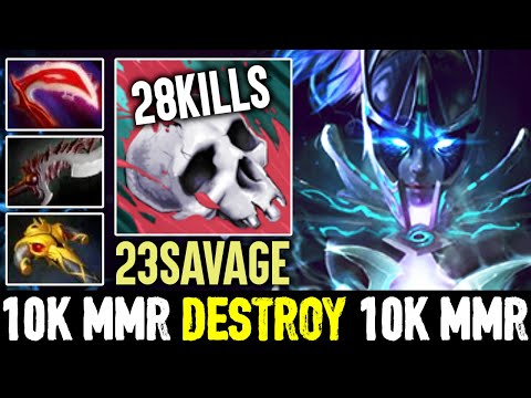 23savage 28 Kills PA - 10,000 MMR Destroying Another 10,000 MMR Mikoto || Insane Crit Dota 2