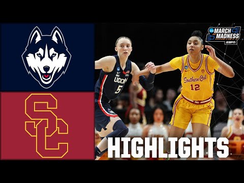 NCAA Tournament Elite 8: UConn Huskies vs. USC Trojans | Full Game Highlights
