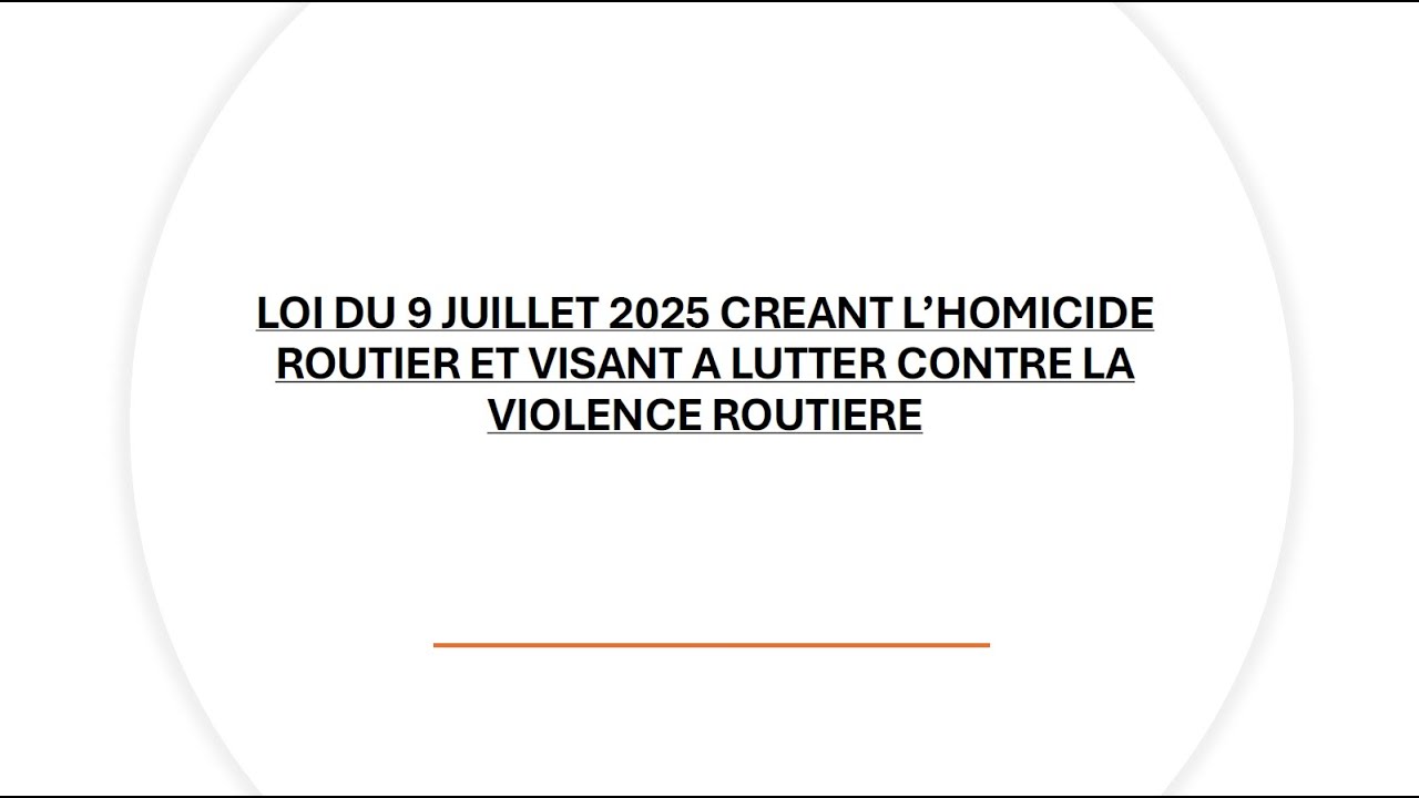 Loi créant l'homicide routier