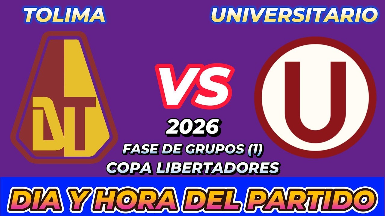 TOLIMA VS UNIVERSITARIO CUANDO JUEGAN FECHA HORARIO DÍA Y HORA EN VARIOS PAÍSES