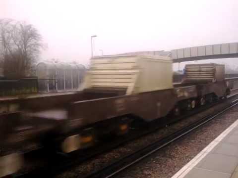 DRS Nuclear flask train spotted at Grove park (London) and Sevenoaks, filmed at Headcorn, Kent.