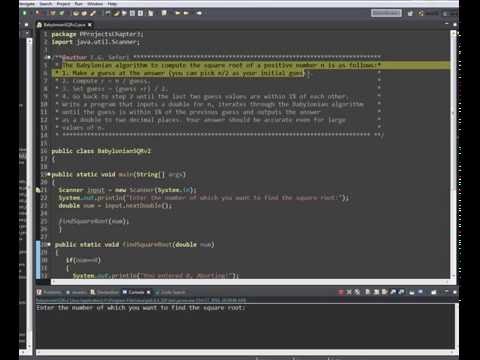 Prog Project Sqrt Babylonian Algorithm Java