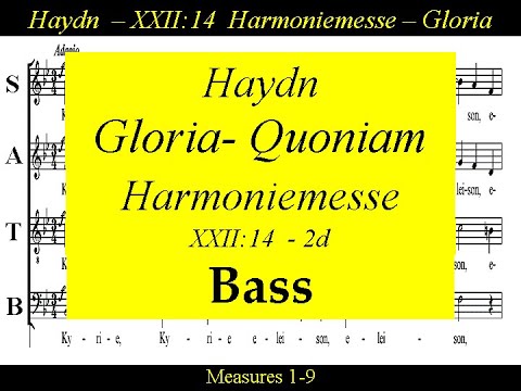 Haydn, Harmoniemesse, Hob. XXII:14,  2d.Gloria- Quoniam - Bass