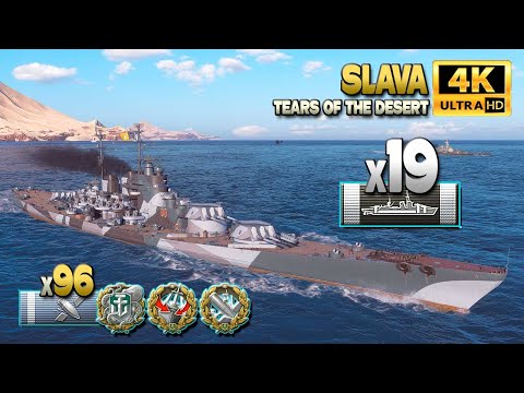 Battleship Slava: Broadside fiesta, 19 citadel hits - World of Warships