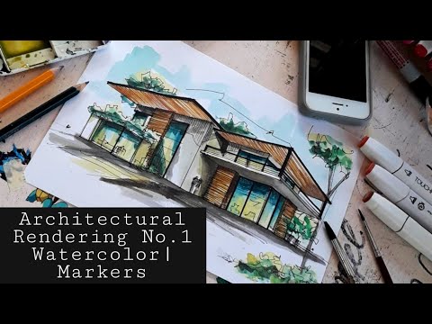 Architectural Watercolor Rendering|Watercolor on Paper