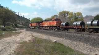 preview picture of video 'BNSF Coil Train Meets Union Pacific Intermodal at Woodford HD'