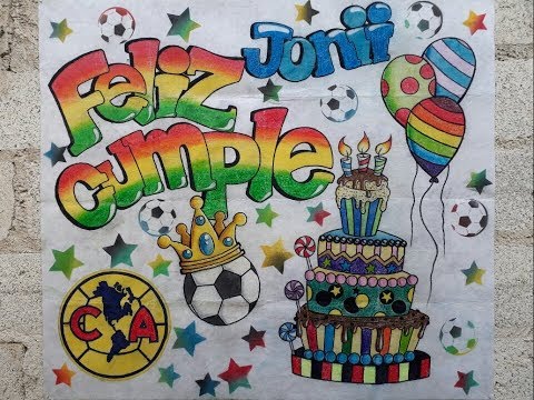 INCREÍBLE PANCARTA "DIBUJO DE CUMPLEAÑOS EN PELLON" Técnicas de dibujo