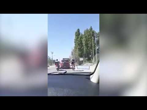 Ciclista imprudente se agarra de un camión en plena Ruta Chica
