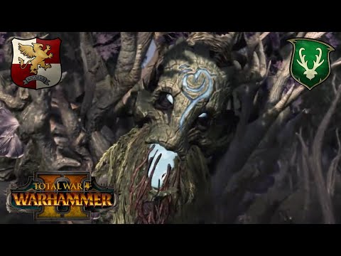 Ancient Treeman Plods To Battle. Empire Vs Wood Elves. Total War Warhammer 2, Multiplayer