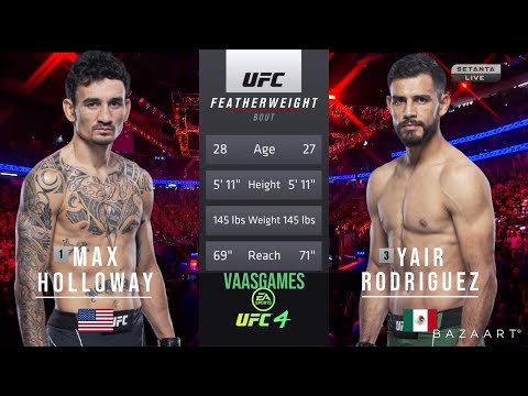 MAX HOLLOWAY VS YAIR RODRIGUEZ FULL FIGHT UFC FIGHT NIGHT
