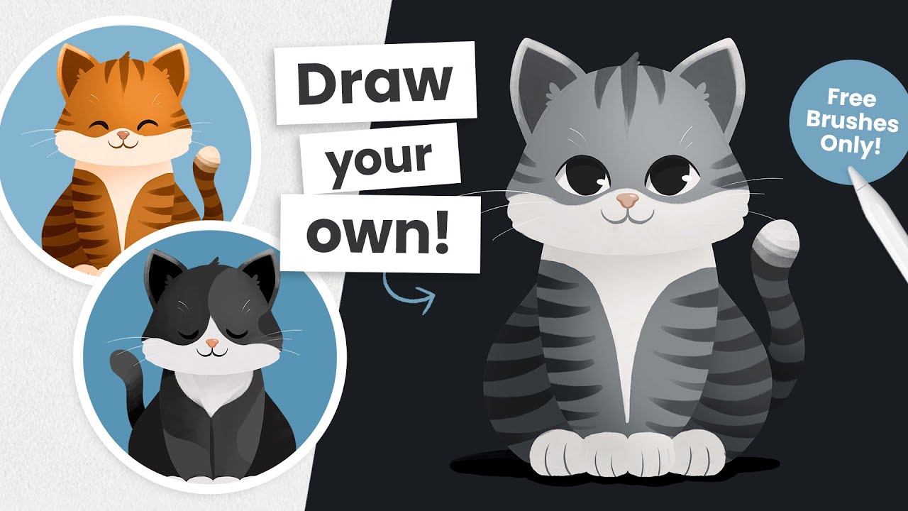 Draw This ADORABLE Cat in Procreate | Beginner Friendly Tutorial