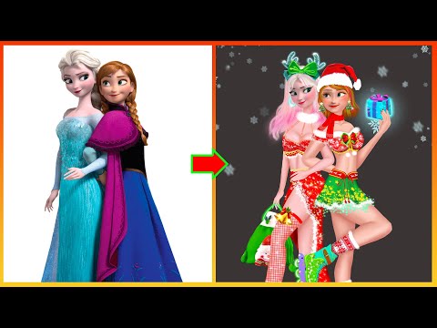 Frozen: Elsa Anna Glow Up In Noel - Disney Princesses Transformation