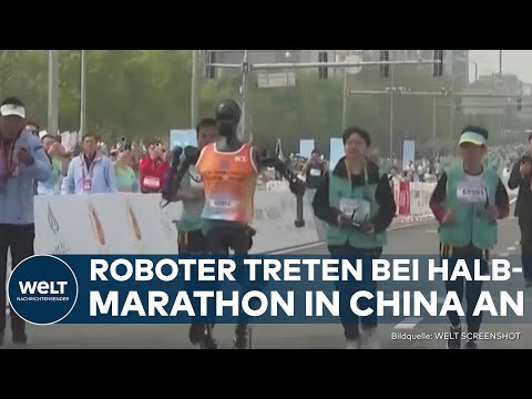 TECHNIKTEST IN CHINA: Roboter laufen erstmals Halbmarathon durch Pekings Straßen!