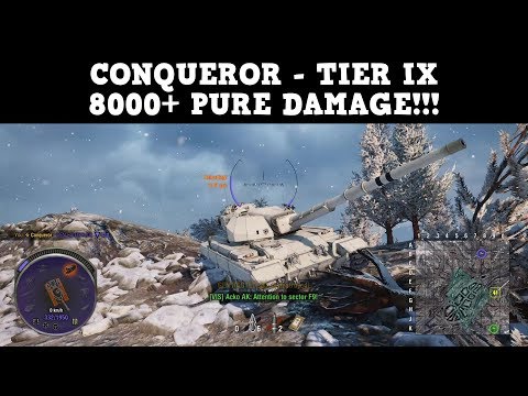 Conqueror "8000+ Pure Damage!!!" Gameplay at "Ardennes" map | XBOX ONE | WoT Console