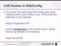 CentralPointe Server WebConfig Access