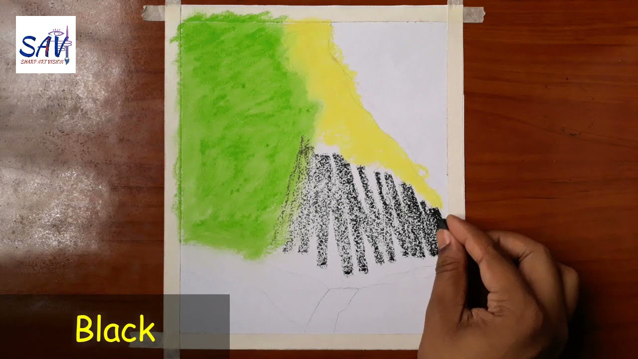 easy landscape drawing oil pastel drawing for beginners by sharp art vision