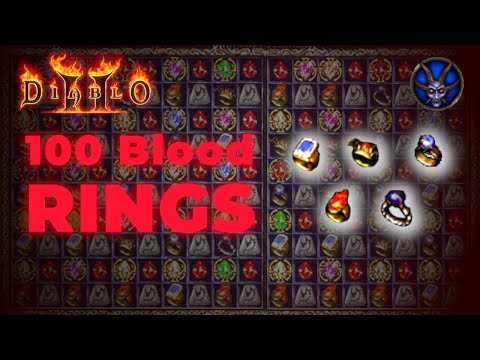 Diablo 2 LoD - 100 Blood Ring Crafts - Easy way to burn through ingredients! Single Player PlugY