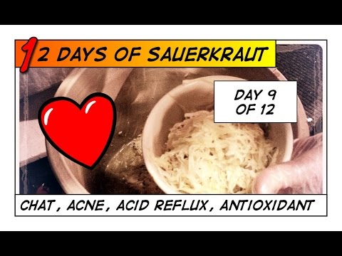 Cabbage Recipes Sauerkraut in Crock, Acne, Acid Reflux, Anti Oxident 9of12