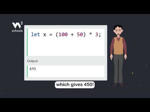Javascript Arithmetic Operators Part 9 Parentheses W3schools Javascript Programming