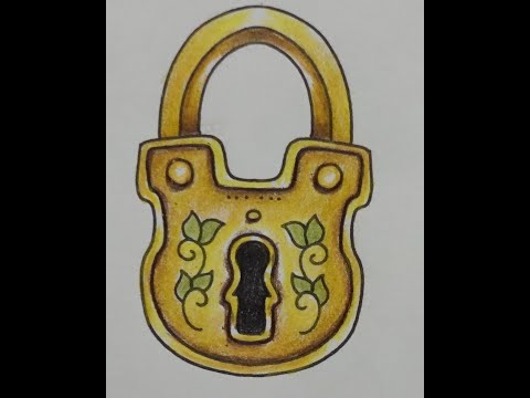Adult Colouring Tutorial Gold Padlock - from Ivy and the Inky Butterfly by Johanna Basford