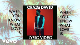 Craig David - When You Know What Love Is (Lyric Video)