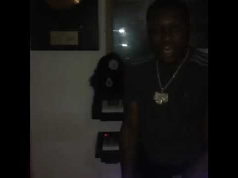 Money bagz 15th - Previewing New music in studio Flexing a iced out diamond chain