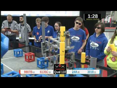 2015 VRC Tech Q110 - 9807B 6135C vs 24A 3018 - 69 to 54 - VEX Worlds 2015 - Technology Division