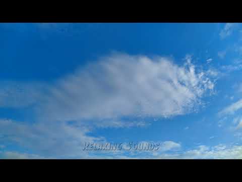 4K 1 hours Floating Clouds Relaxing Nature - Fly in the Sky Calming Peaceful Blue Sky
