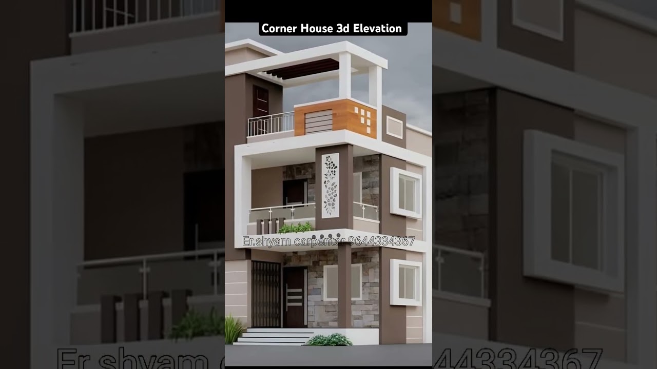|| Corner House Elevation design || #corner #design #home #housedesign #3delevation #new