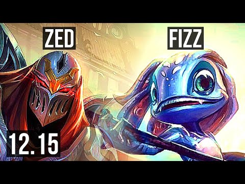 ZED vs FIZZ (MID) | 13/1/9, 6 solo kills, 1000+ games, 1.3M mastery, Legendary | EUW Master | 12.15