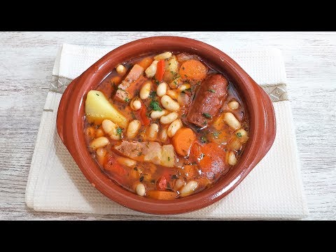 Alubias blancas con chorizo y verduras