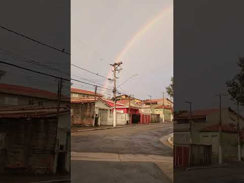 A refração na zona oeste de São Paulo #refração #arcoiris #saopaulo #chuva #sol