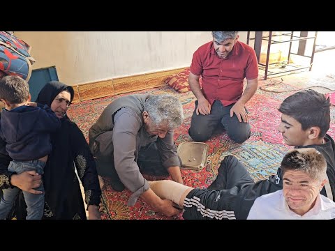 A Tragic Incident in Nomadic Life | Abolfazl’s Serious Leg Injury and Emergency Hospital Transfer