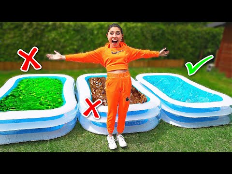 VAL NIET IN HET VERKEERDE MYSTERY ZWEMBAD CHALLENGE! *DEEL 2* #301